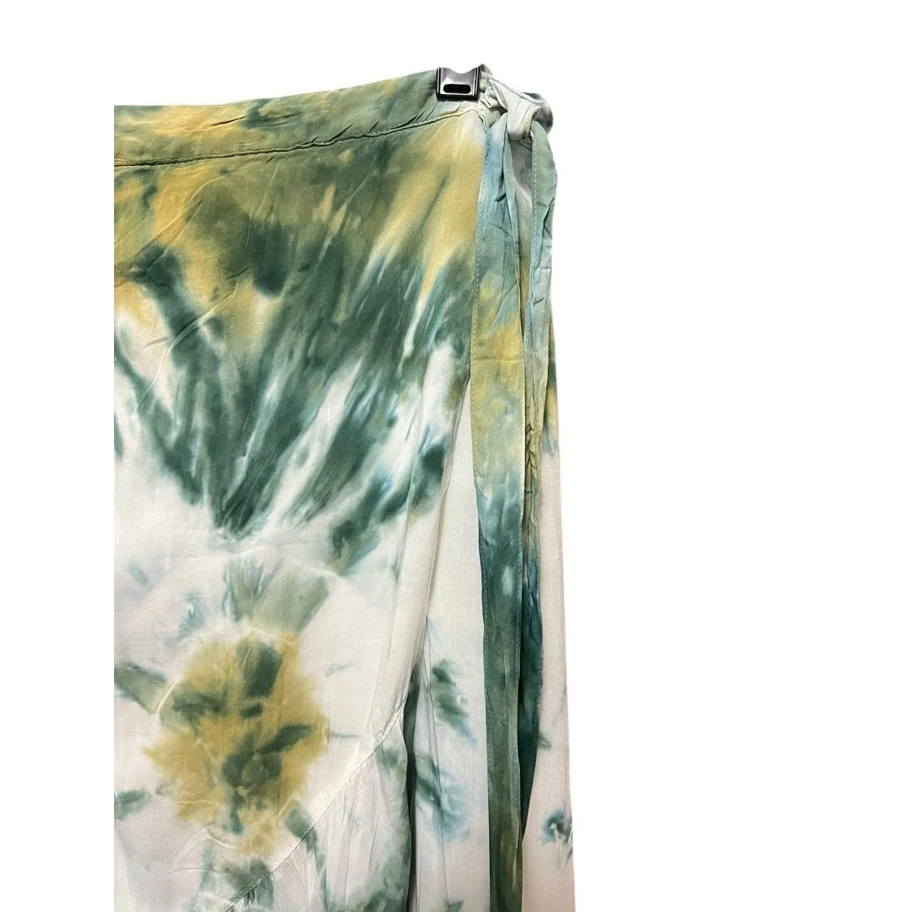 YOUNG FABULOUS & BROKE Women XS Green Tie-Dye Asymmetrical HiLow Maxi Skirt Boho - Image 6