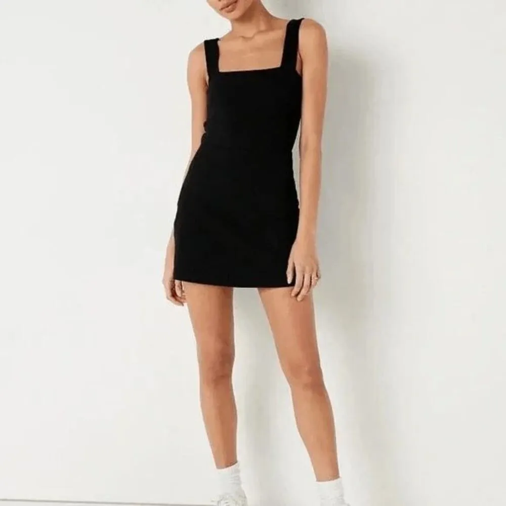 PINK Victorias Secret Black Ribbed Square Neck Active Mini Dress/Shorts XXL 10/1 - Image 8