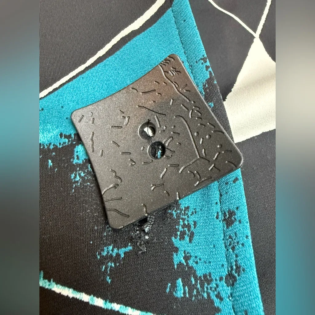 Joseph Ribkoff Black Abstract Print Jacket / Top size 16 - Image 9