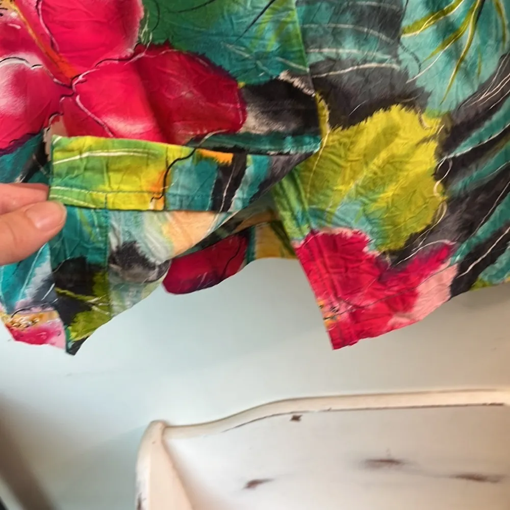 Jams World Surf Line Hawaii Floral Dress Size 9 Vintage - Image 4