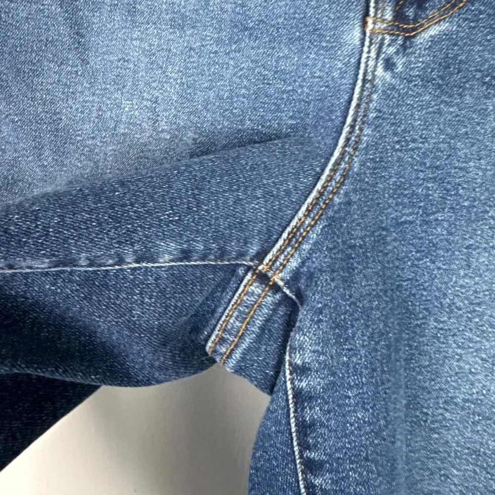 Good American Good Classic Raw Step Hem Straight Leg Jeans Indigo Plus Size 15 - Image 6