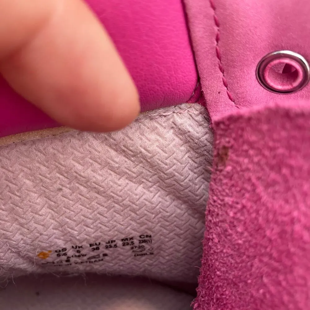 Timberland Women’s Pink Nubuck Boots Size 5.5 Waterproof Lace-Up Leather - Image 10