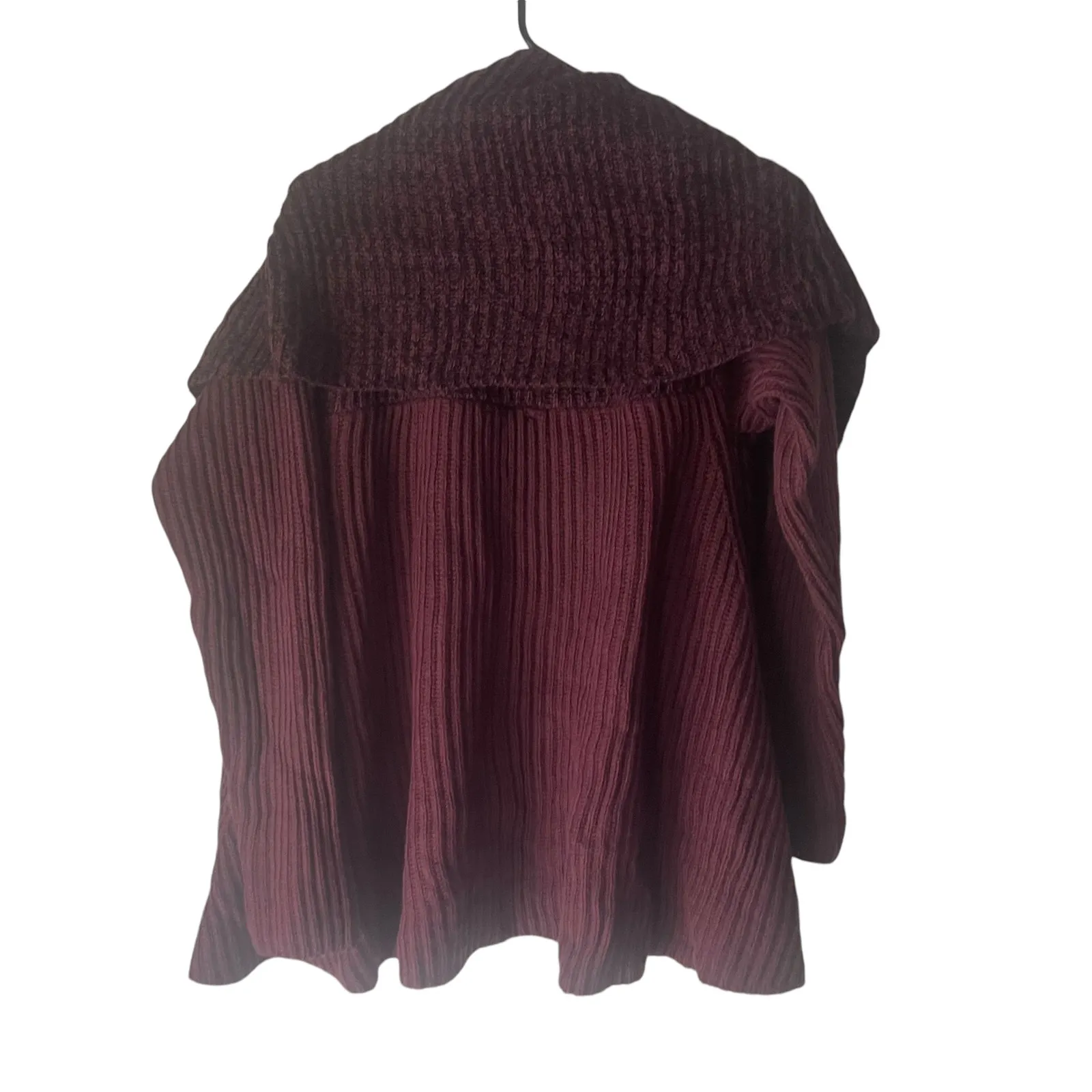 Lisa Rinna Collection Women Large Red‎ Maroon Wrap Cardigan Chunky Sweater Red - Image 8