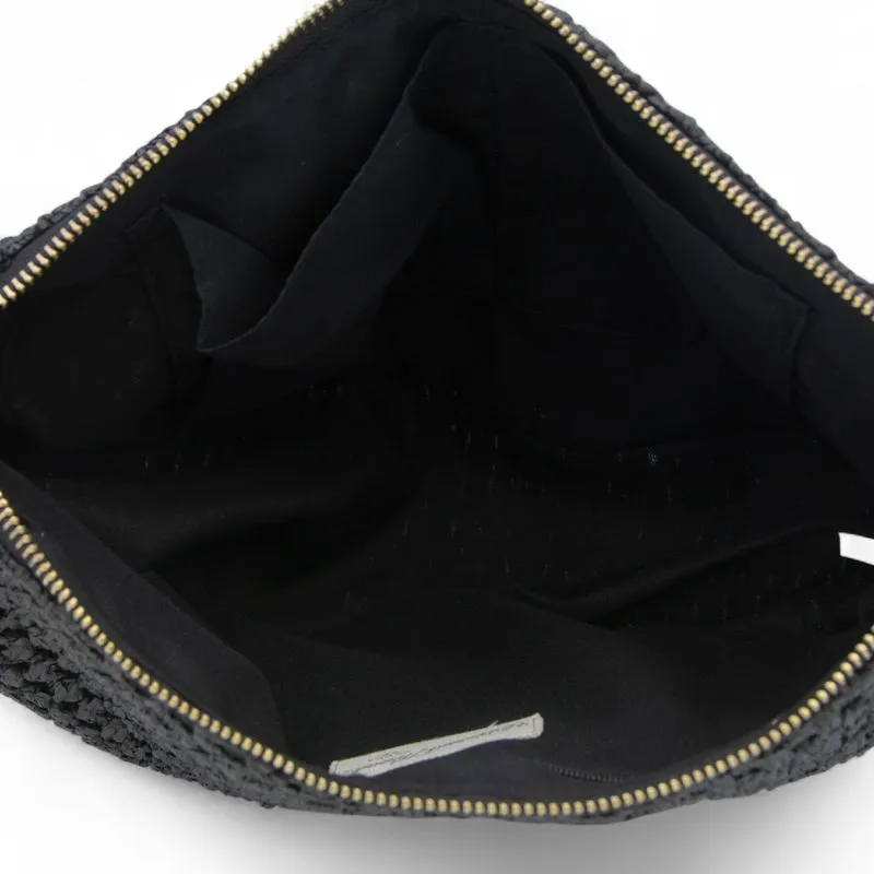 Universal Thread Straw Half Moon Shoulder Bag in Black - Image 6