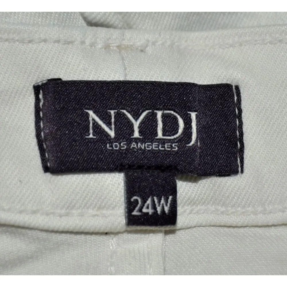 NYDJ Jeans Womens 24W White Marilyn Straight Cotton Stretch Blend Lift Tuck Tech - Image 7
