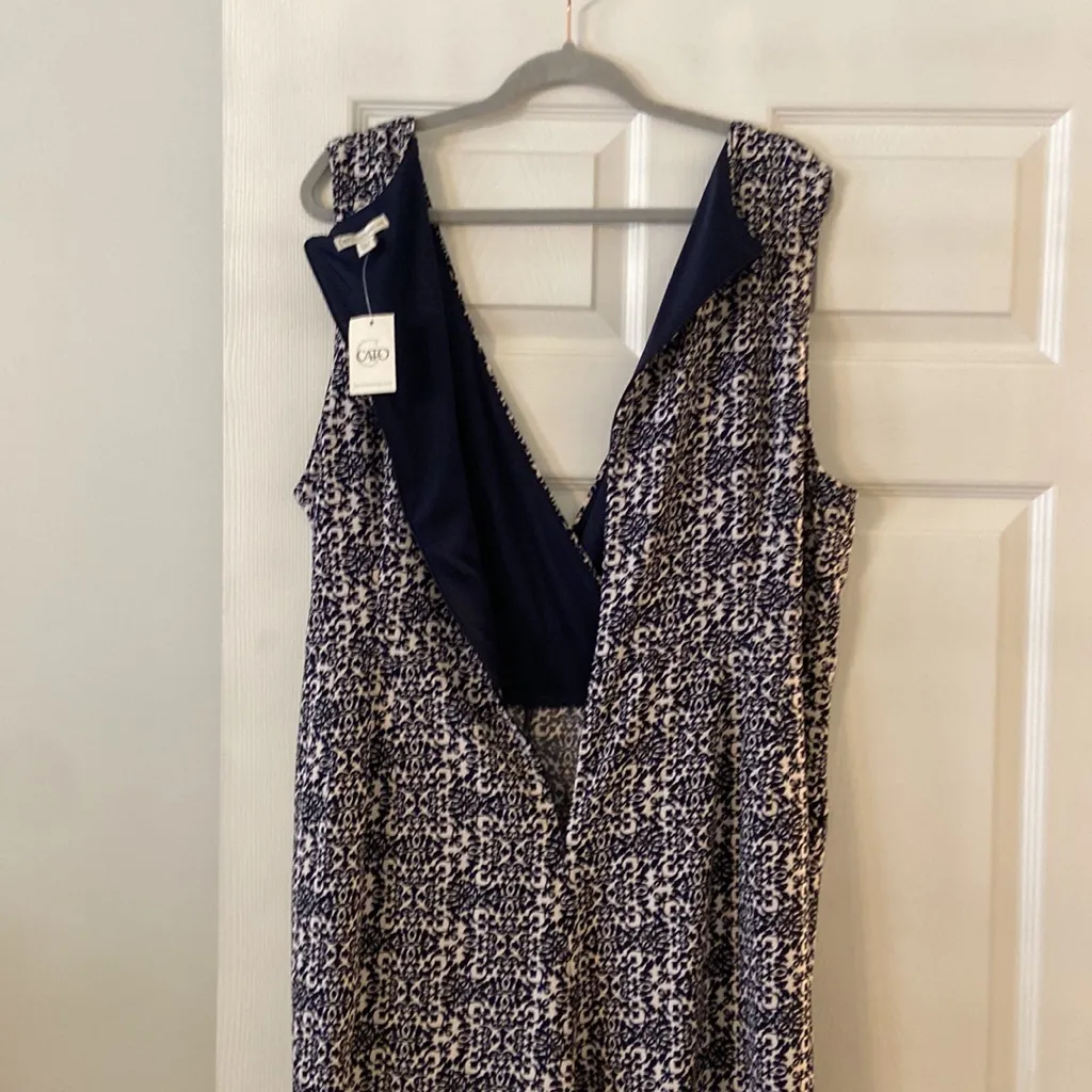 CATO Jampsuit size 22W brand new inseam 20” bust 46” color black and white - Image 6