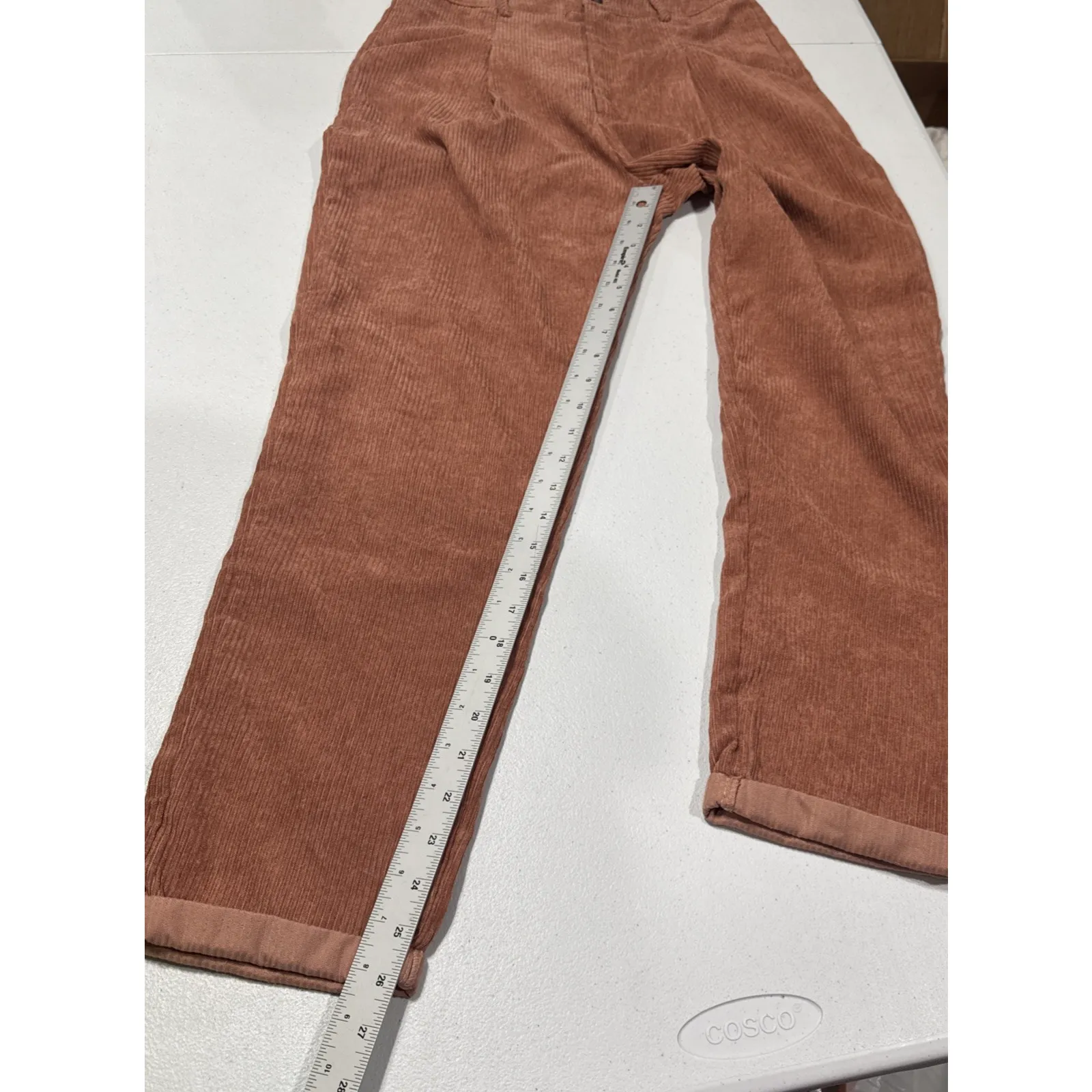 Shein High Rise Corduroy Pants Womens Size 2 Pink Orange Casual Trouser Fall - Image 8