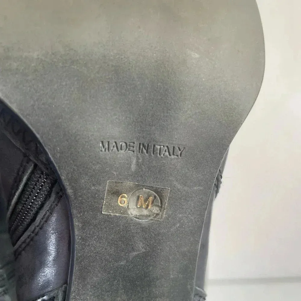 Sesto Meucci Sleek Western Zip Style Charcoal Weave Granny Ankle boots Booties 6 - Image 11