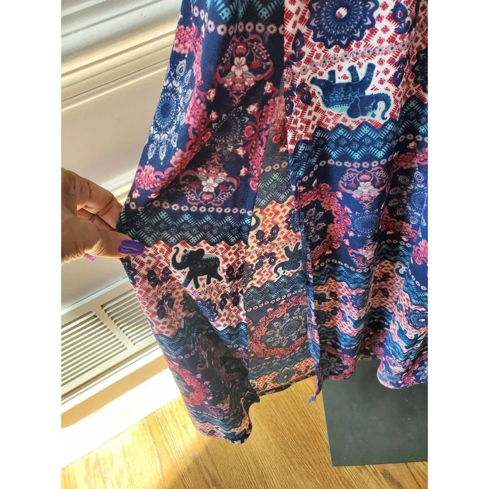 Stella Tweed Women Blue Polyester Scoop Neck Sleeveless Long Maxi Dress Size XL - Image 3