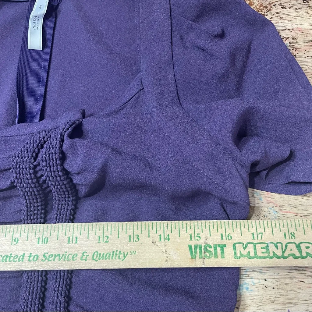 Prada Purple Ruched Dress Size‎ 44 - Image 6