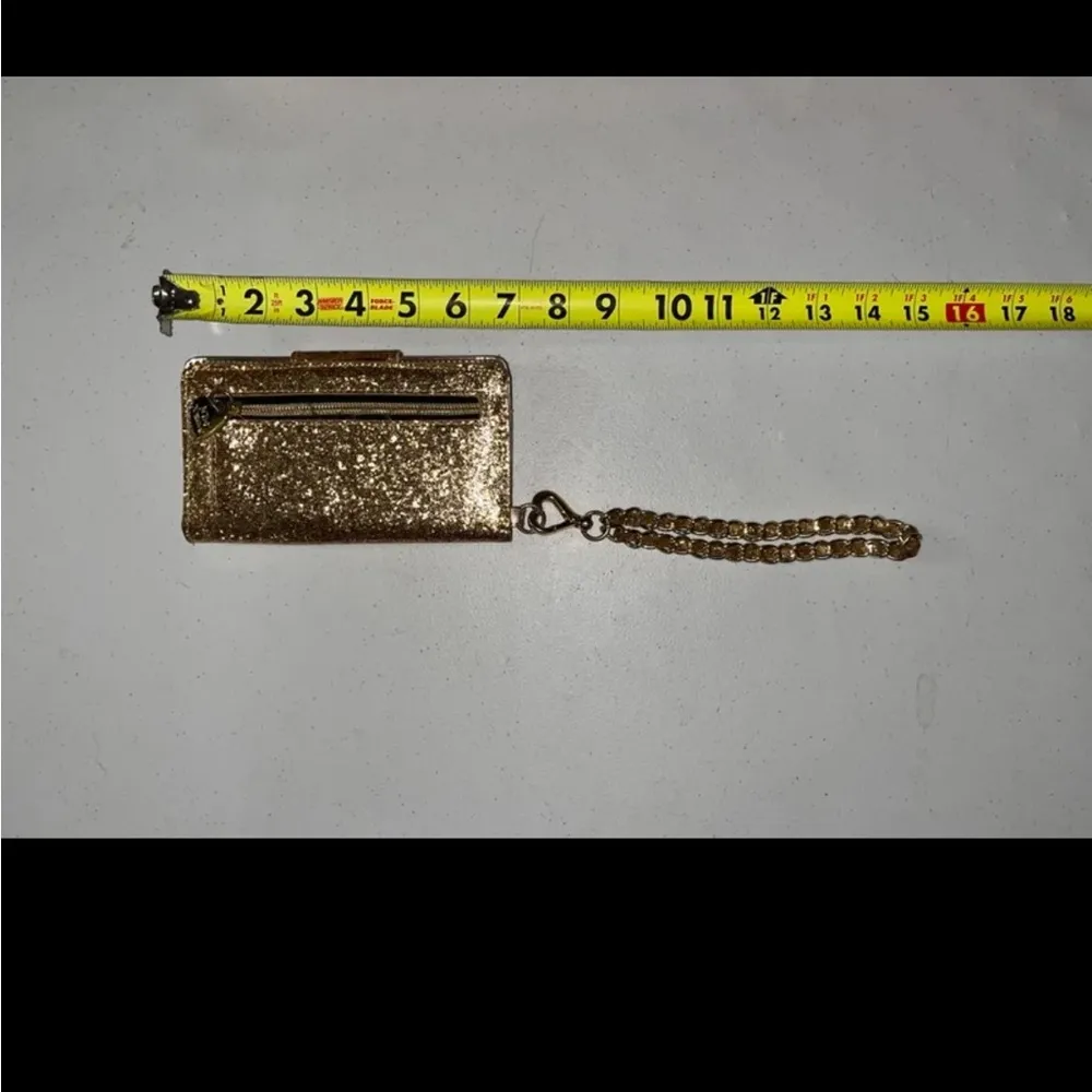 Betsy Johnson Gold Metallic Cell Phone Holder / Wristlet / Wallet - Image 4