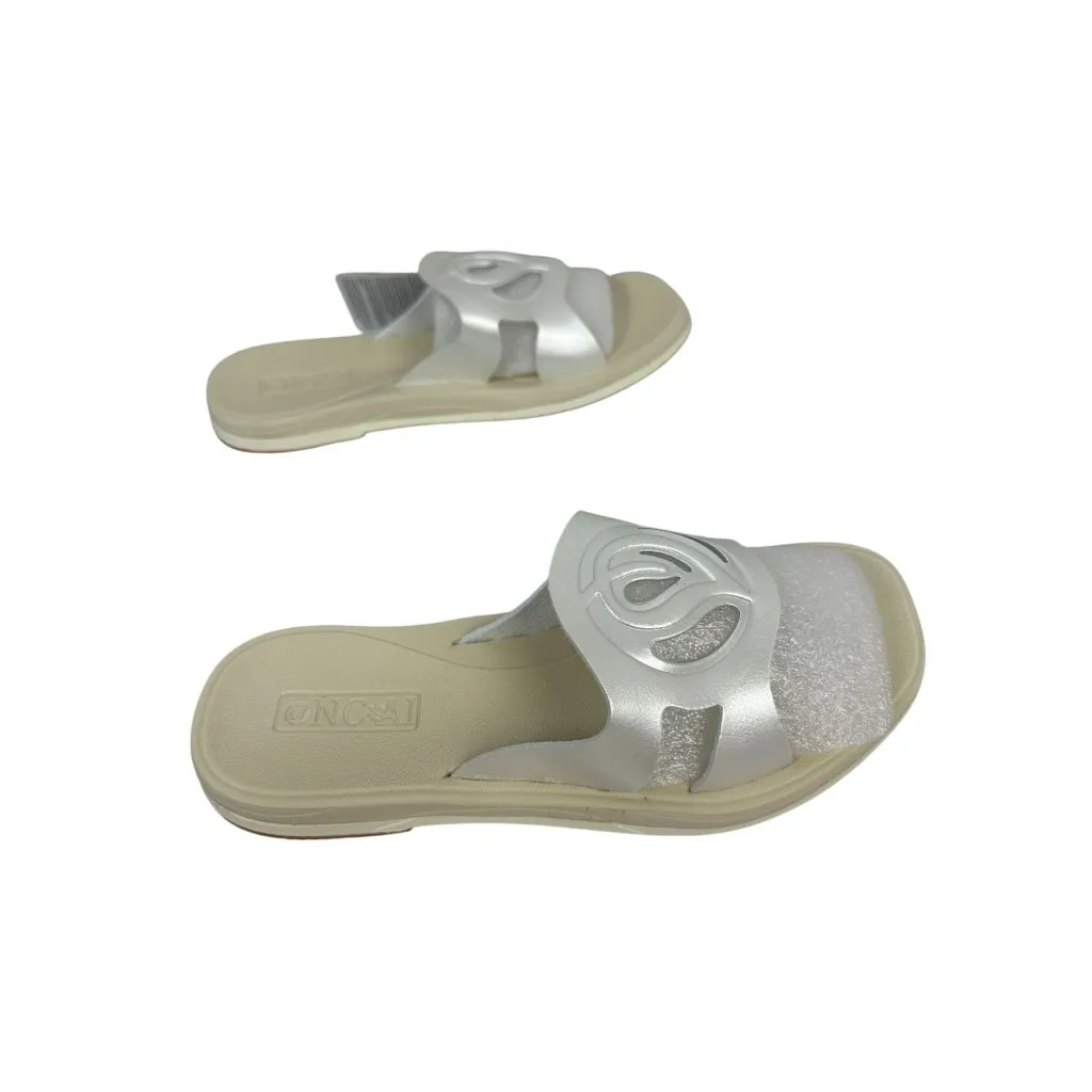 ONCAI Womens Flat Sandals Size 7 Pearl White Slip - Image 7