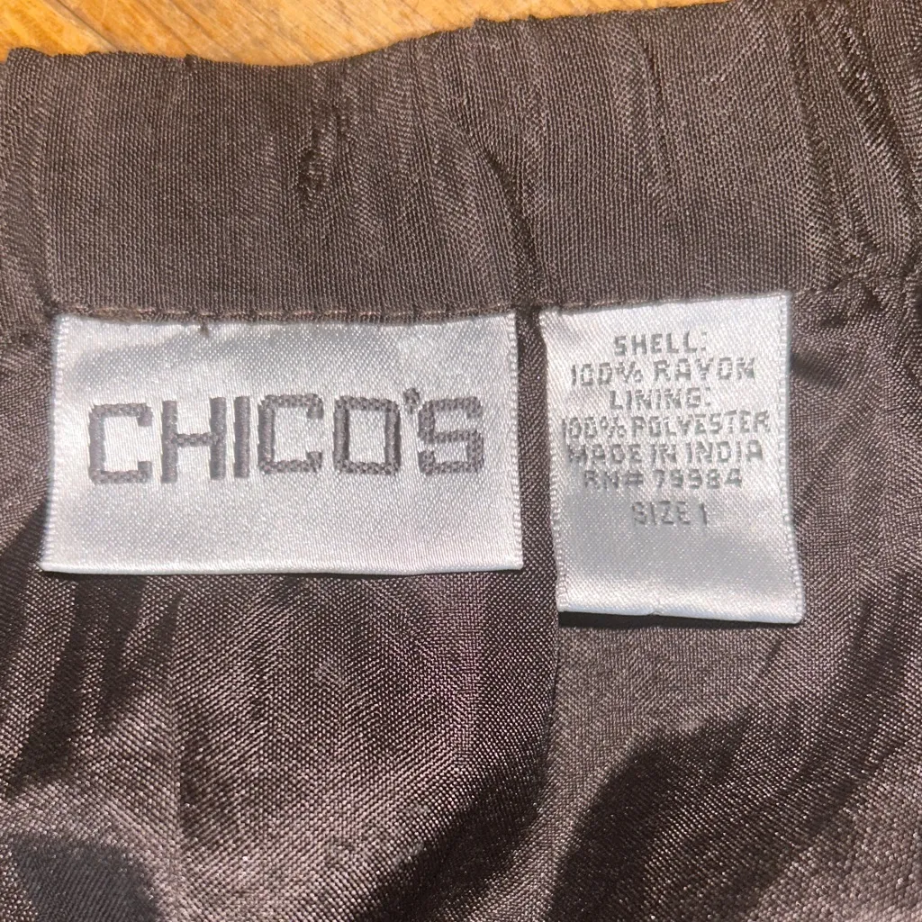 Chico's Brown Crinkle Maxi Skirt with Lace Detail‎ size 1 (US Medium) - Image 5