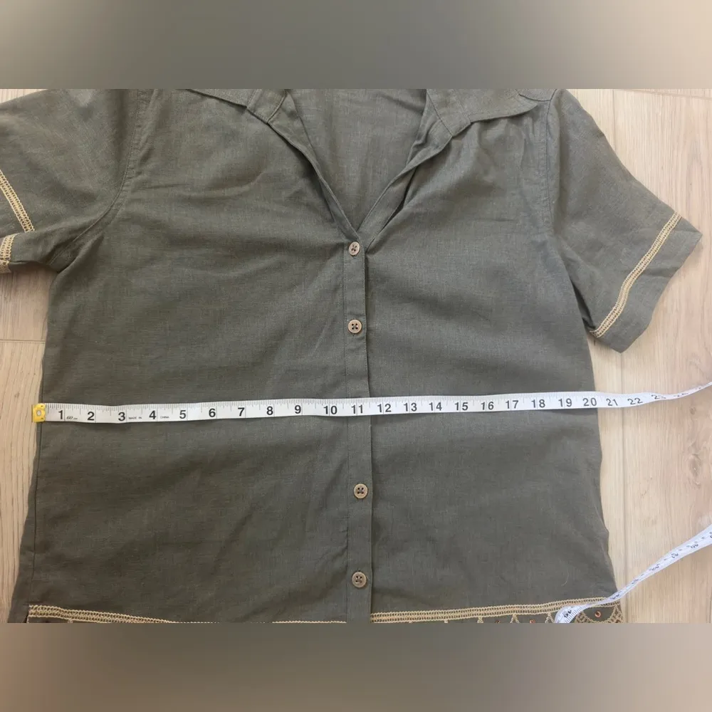 Classic Elements  Gray Linen Blend Shirt 🤎 - Image 3