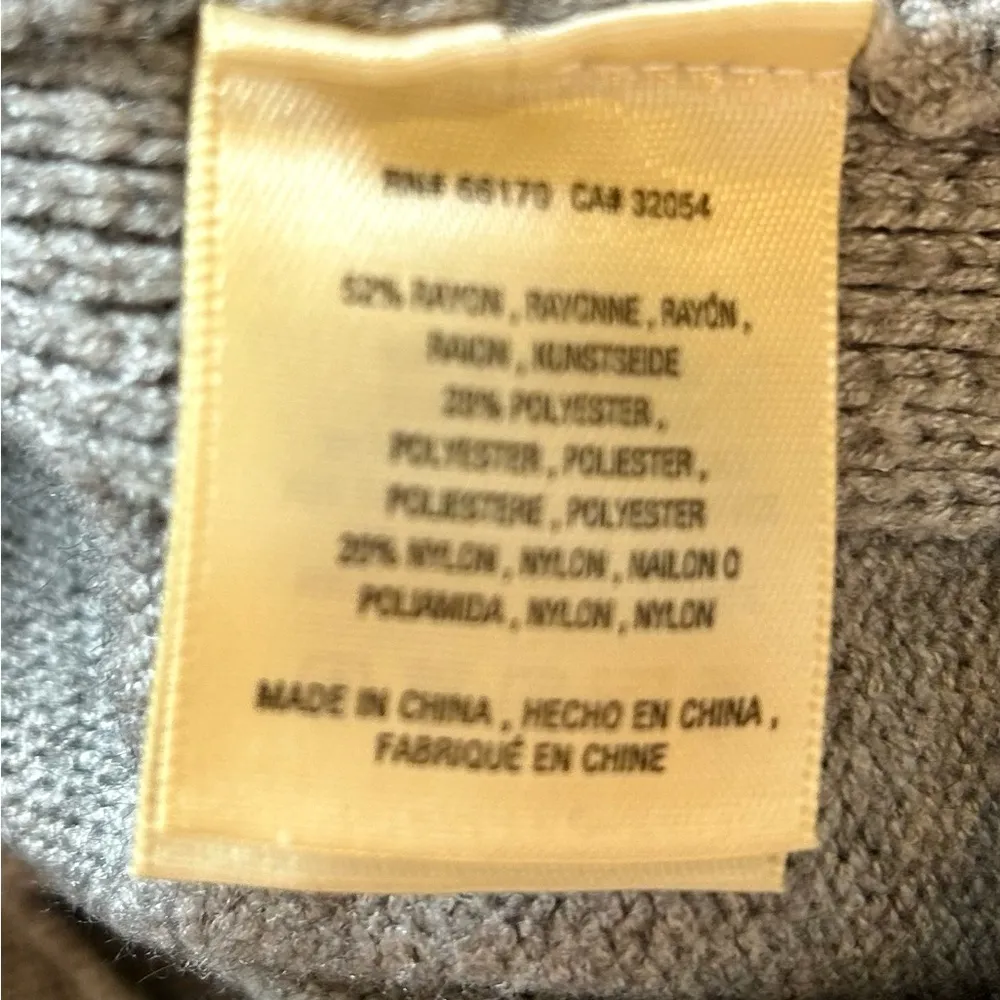 ANTHROPOLOGY MOTH Saskia Oversized Gray Mock Turtleneck Long Sweater Sz XS - Image 9