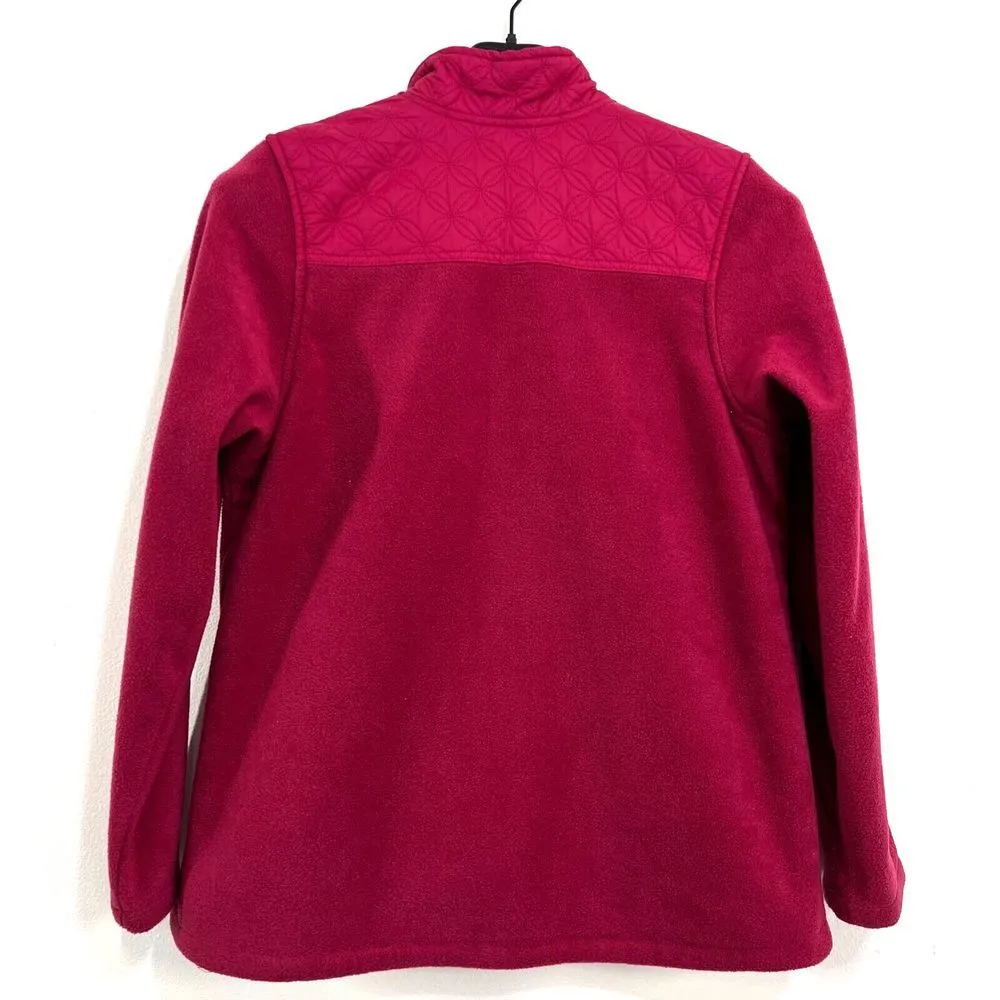 Berne Fleece Floral Quilted Full Zip Jacket Womens Large Pink Soft Cozy Outdoors - Image 2