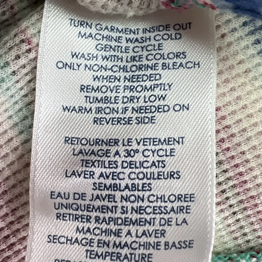 Ralph Lauren Chaps Sz M Aztec South Western Thermal Henley Top 100% Cotton Boho Green Size M - Image 9