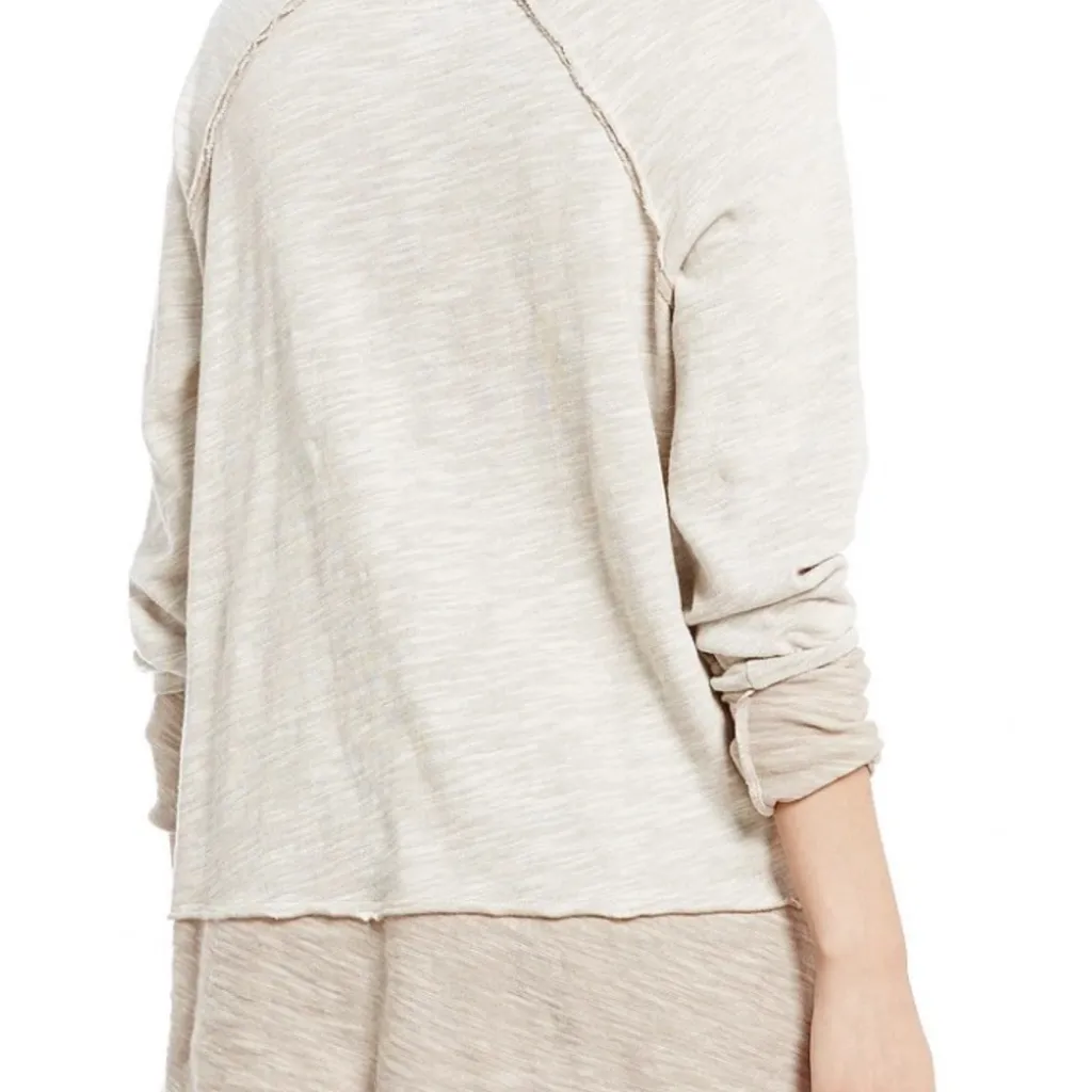 Free People Beach Beige Cocoon Cowl Neck Knit Sweater Tunic - Image 7
