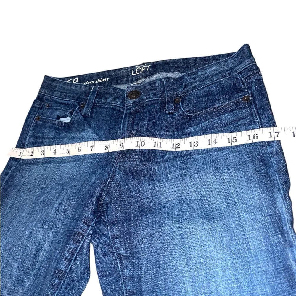 LOFT Women's Skinny Jeans - Dark Blue ANN TAYLOR - Image 9