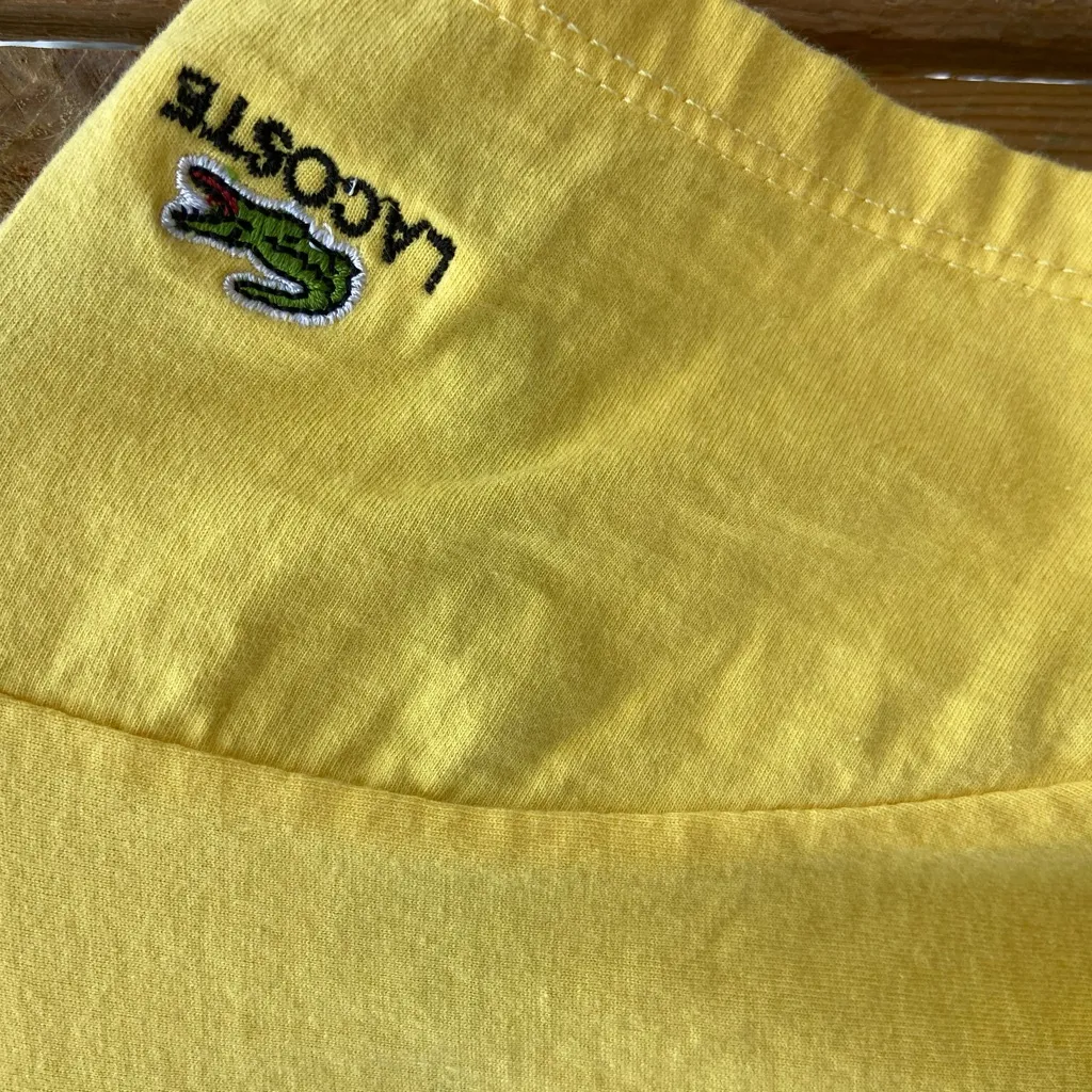 Lacoste Women's Short Sleeve Yellow Tee - Image 3