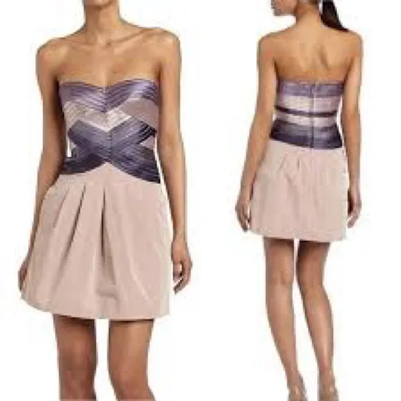 BCBG MaxAzria Hana Strapless Corset Fit Flare Dress- Size 4 - Image 2