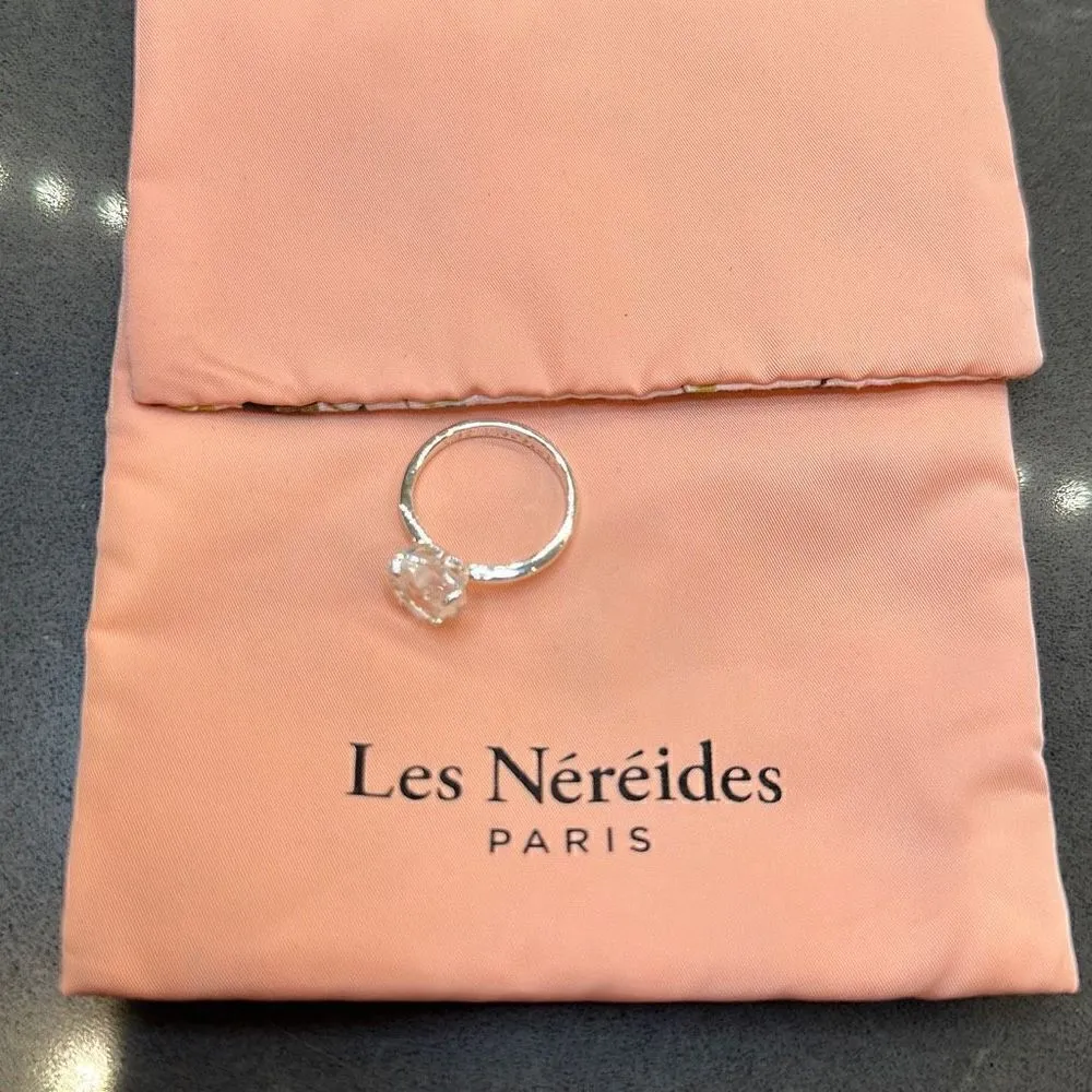 Les Nereides Ladies Silver Crystal Heart Ring Silver - Image 5