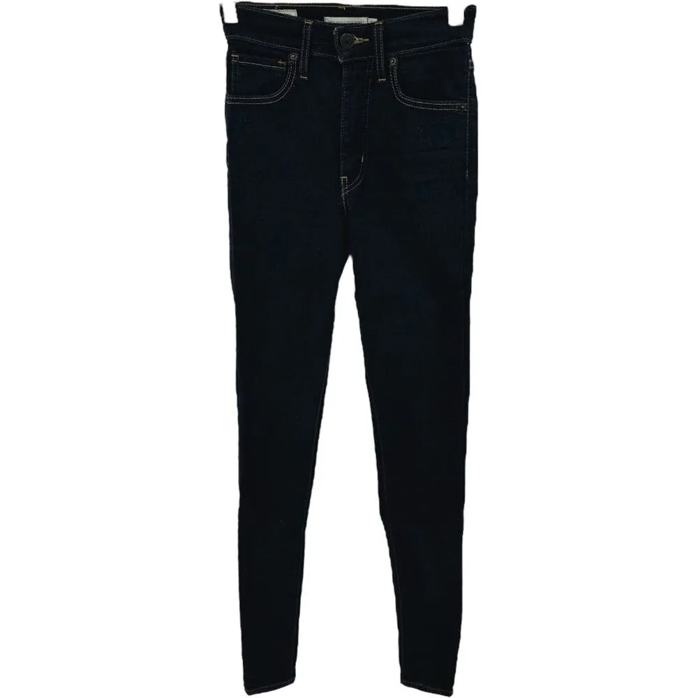 Levi's Mile High Super Skinny Jeans Dark Wash Stretch Ankle Denim Blue 24 - Image 2