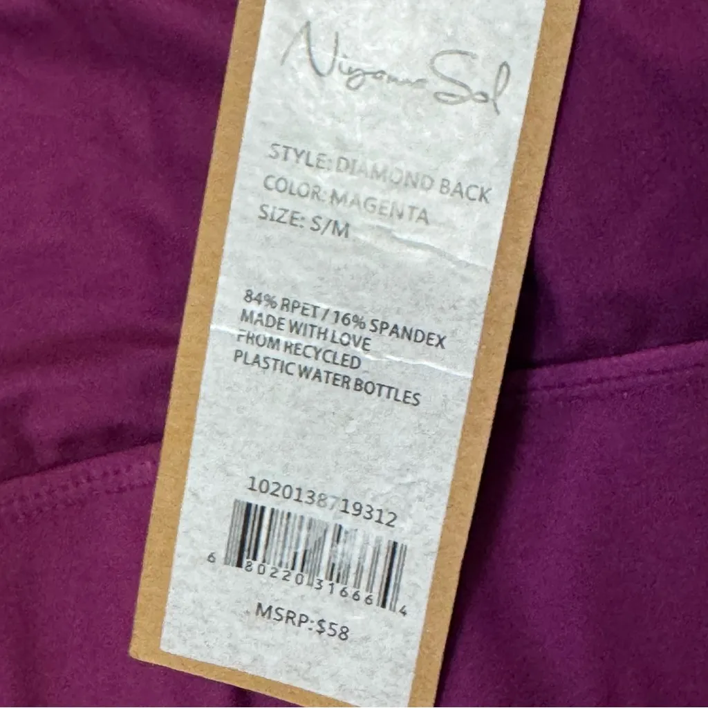 NWT Niyama Sol Diamond Back Sports Bra Magenta S/M Purple Size undefined - Image 3