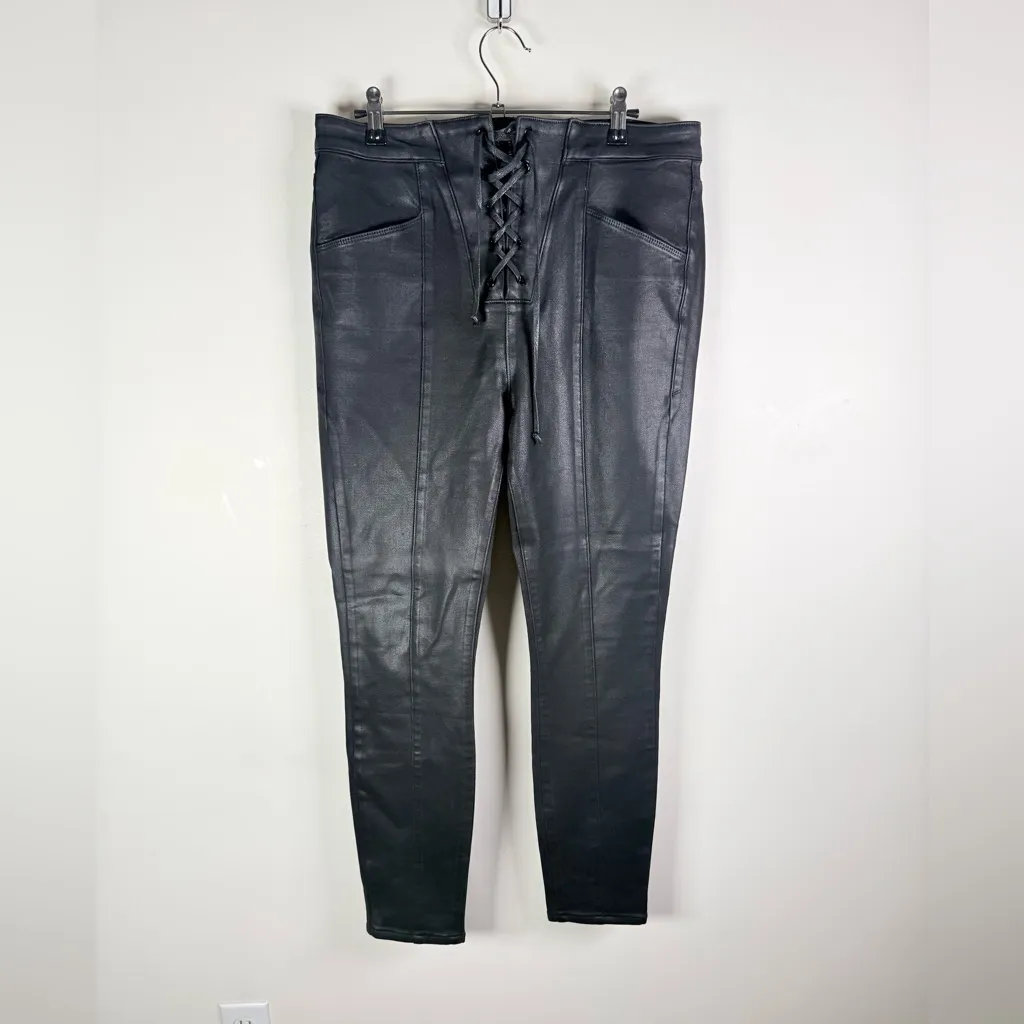 Good American Lace-Up Faux Leather Skinny Pants - Image 2