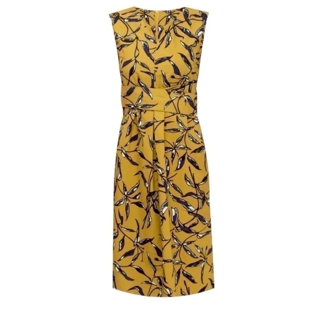 NWT S’ Max Mara Pepsi knee length dress size 4 mustard purple white floral CL - Image 3