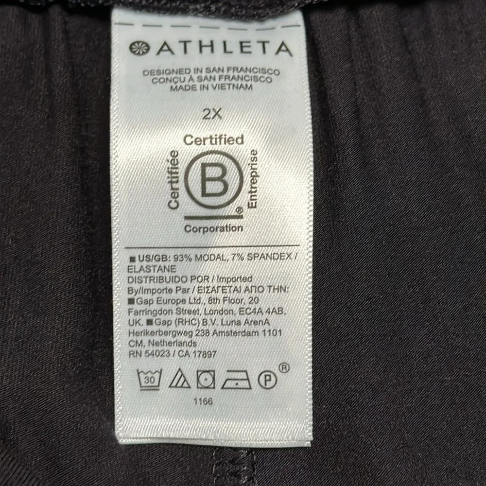 Athleta Release Black High Rise Travel Casual Front Split Crop‎ Pants Size 2X - Image 14