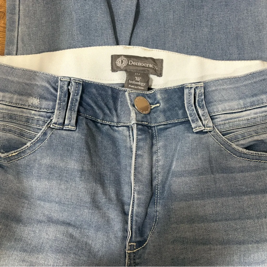 Democracy AB Technology Women's Straight Cropped Leg Blue Jeans Size 10 - Image 5