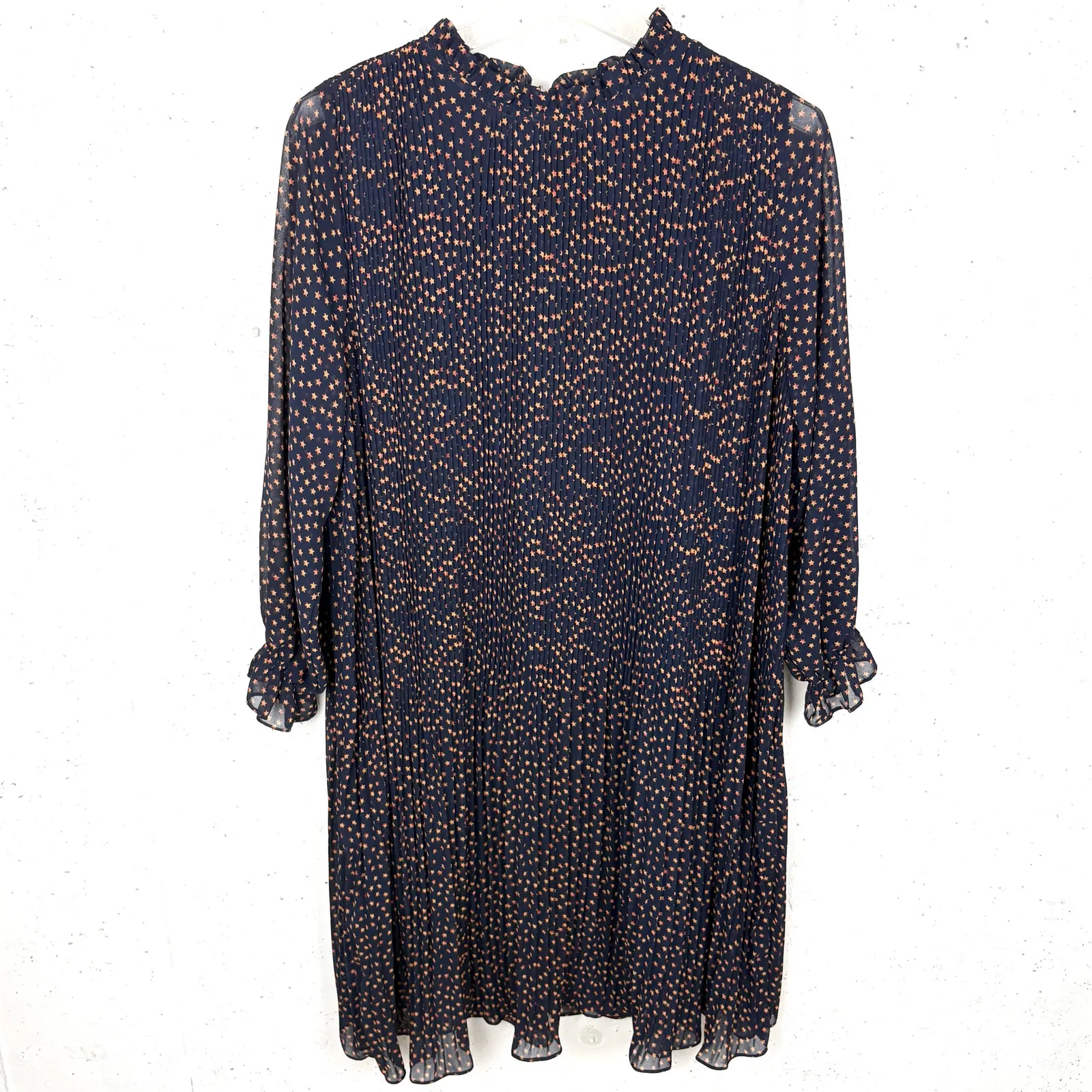 Anthropologie Seen Worn Kept Vega Pleated Star Print Illusion Sleeve Size 6 - Image 3