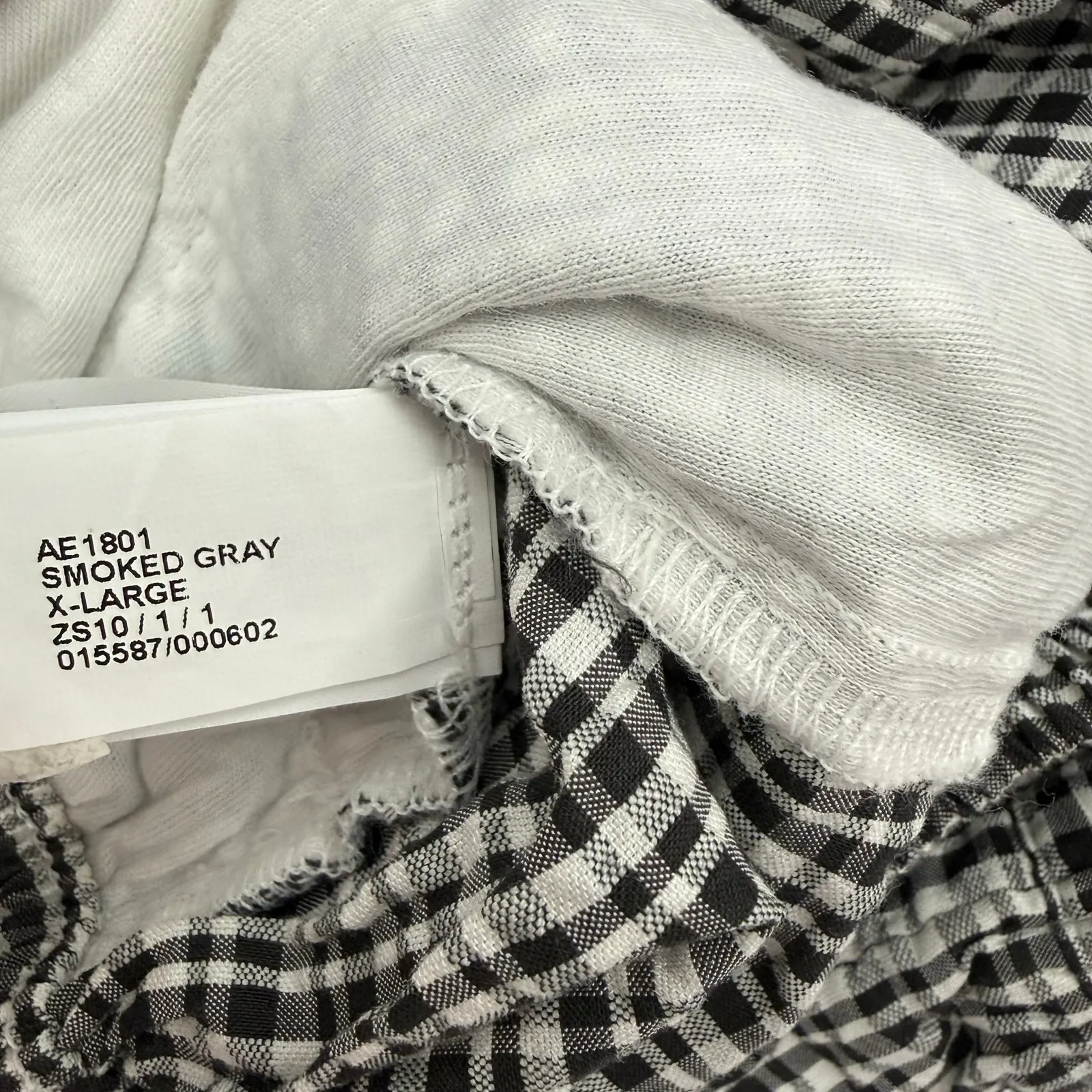 Aerie Seersucker Boxer Shorts Women's Extra Large B&W Gingham Lace Sleepwear NWT - Image 9