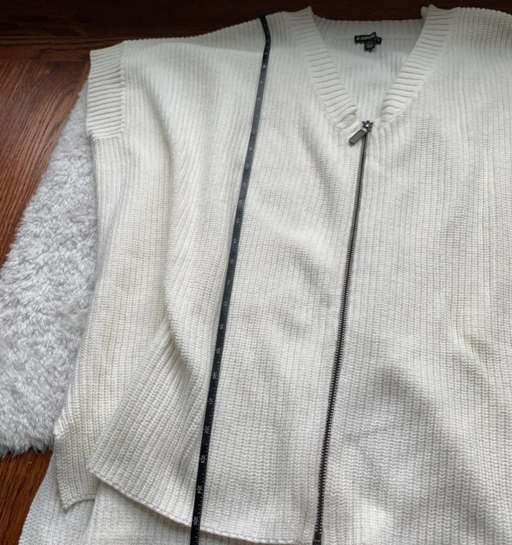 Cream Ribbed Oversized Sweater One Size - Image 2