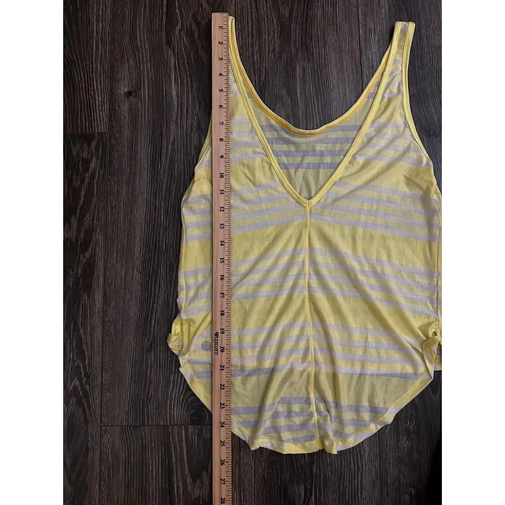 Lululemon Burn It Out Tank Ocean Stripe Mellow Lemon - Image 3