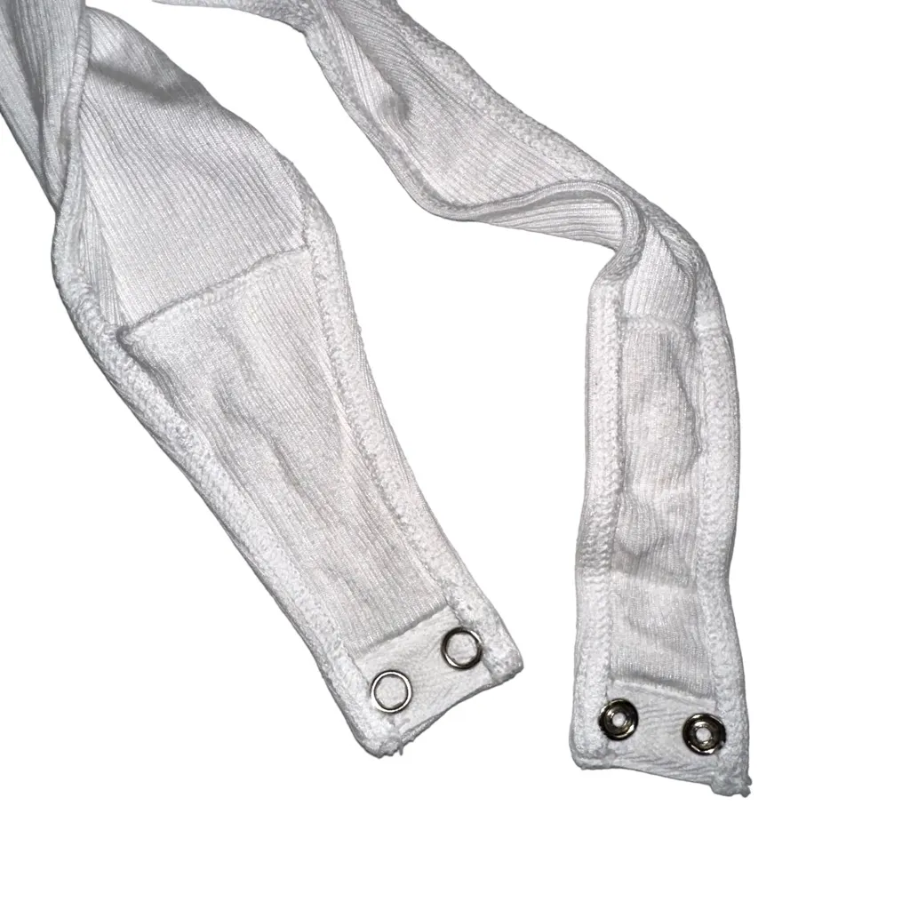 NWT n:Philanthropy Prince White Side Ruched Sleeveless Bodysuit LARGE - Image 4