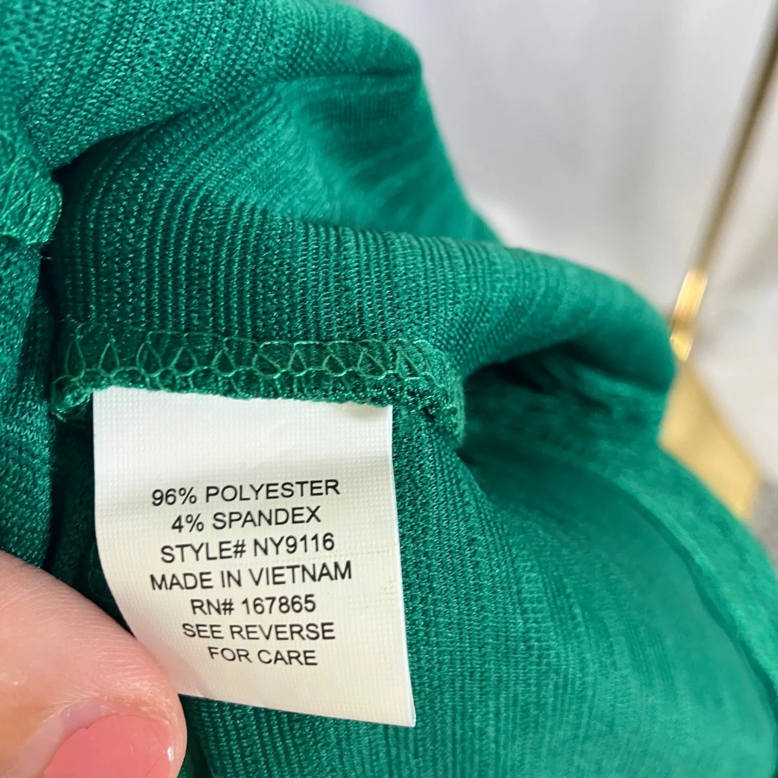 NY Collection Emerald‎ Green Textured Button Front Jacket Size 14 Career New - Image 11