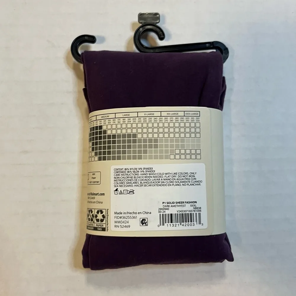 No Boundaries Tights Purple (Dark Amethyst) Fashion Tights Sz XXXL NWT - Image 3