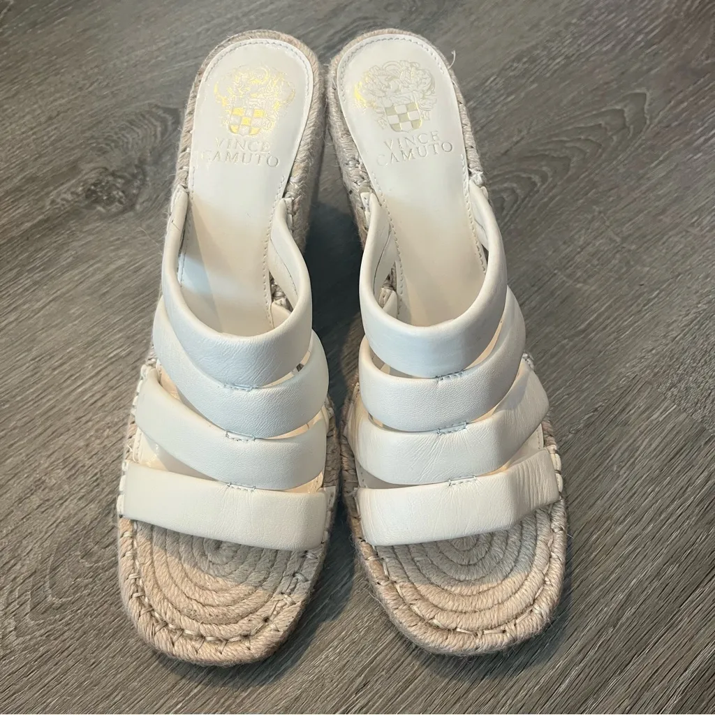 Vince Camuto Footwear White Molisana Espadrille Wedge Sandal Women's Size 9 - Image 5