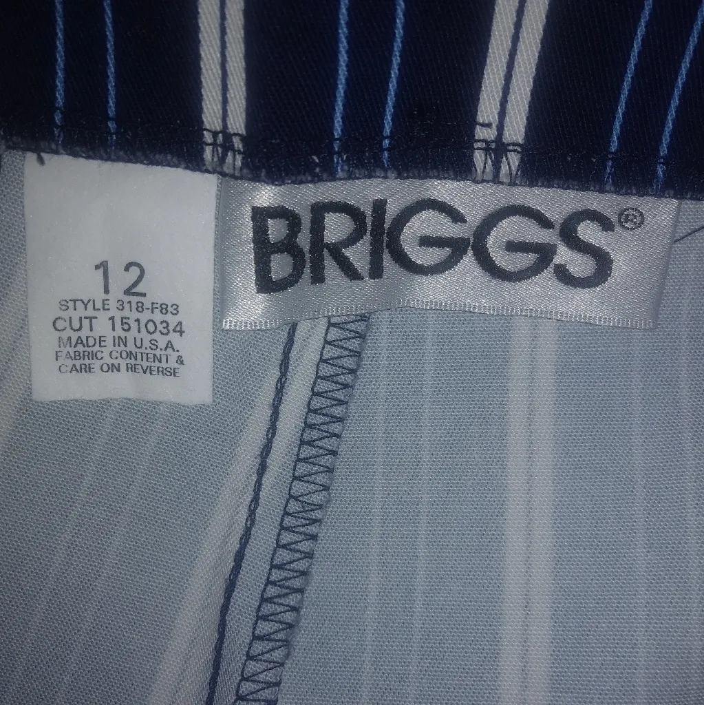 Briggs 18 30x22 Summer Striped Crop Pants Plus in Navy White - Image 4