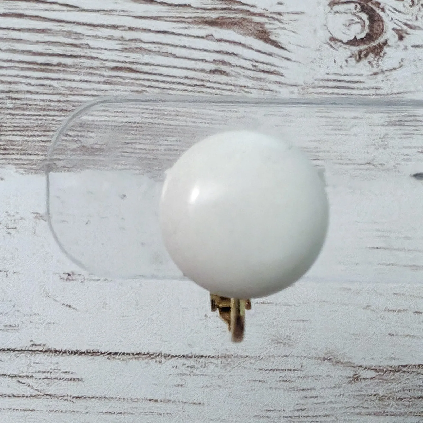 Vintage Clip On Earrings Off White Just Over 0.5" - Image 3