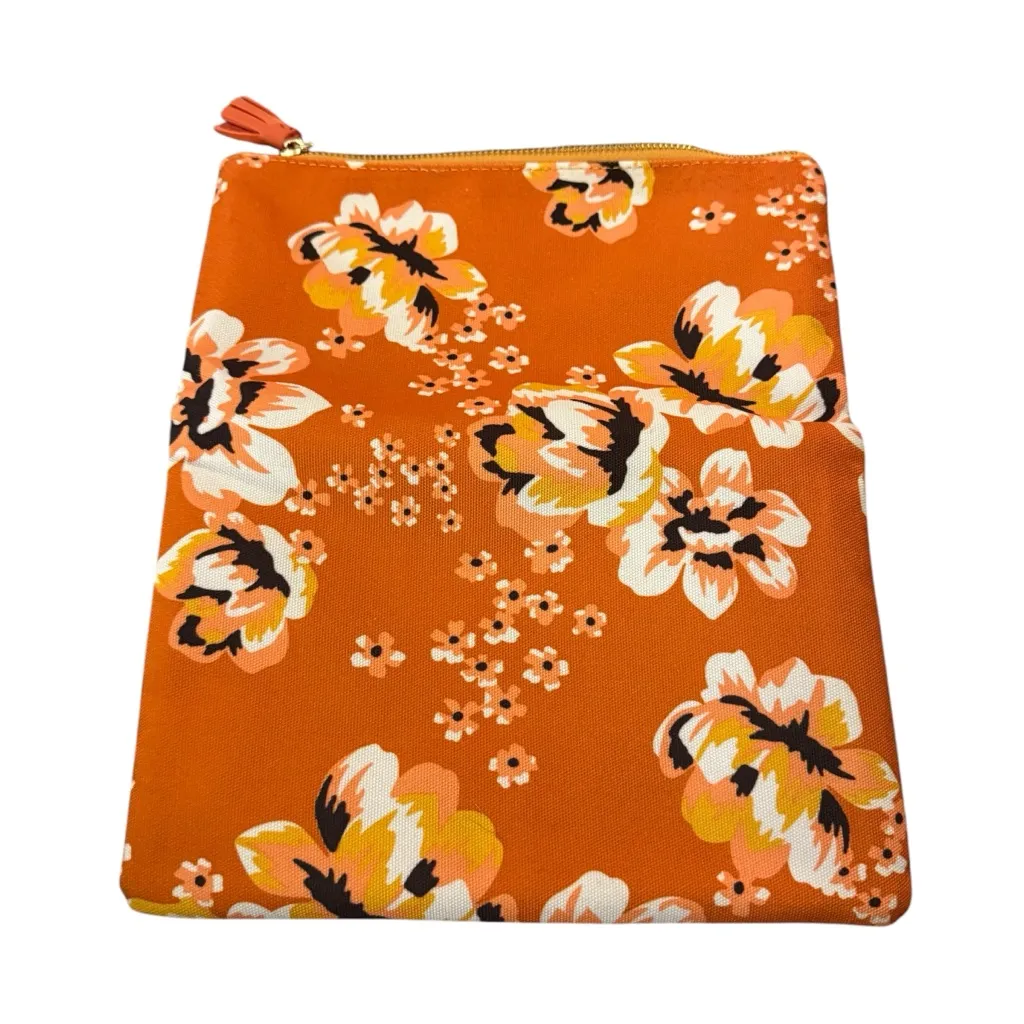 SALE Rachel Pally Orange Blossom Floral Reversible Clutch Zip Top travel Bag - Image 3