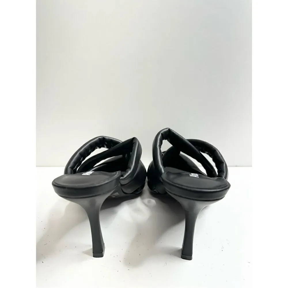 Abound Sandals Womens Size 7.5 Black Square Toe Woven Stiletto Heels New - Image 6