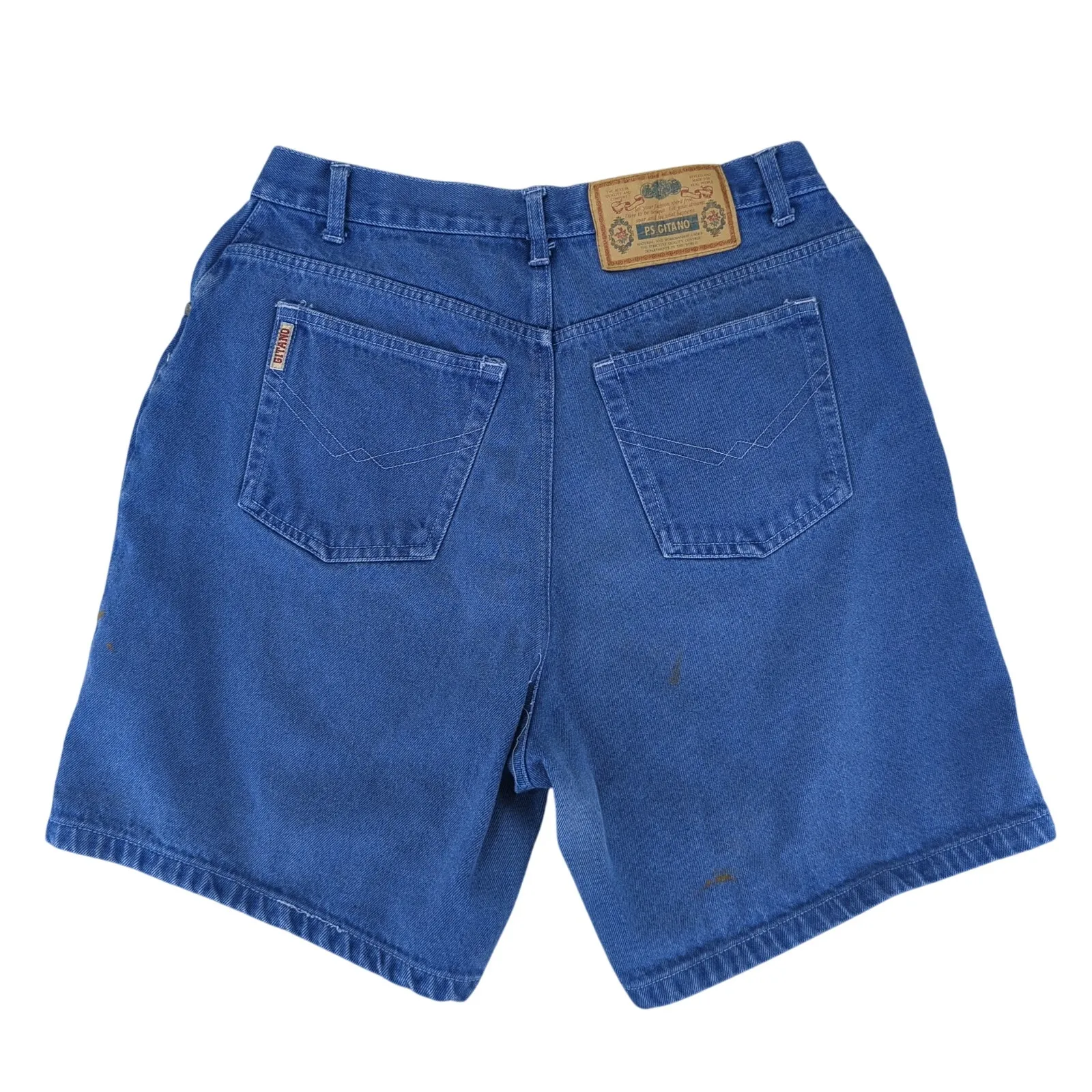 Vintage Gitano Denim High Rise Shorts Button Fly Womens 14 Relaxed Midi Mom Dad Blue - Image 2