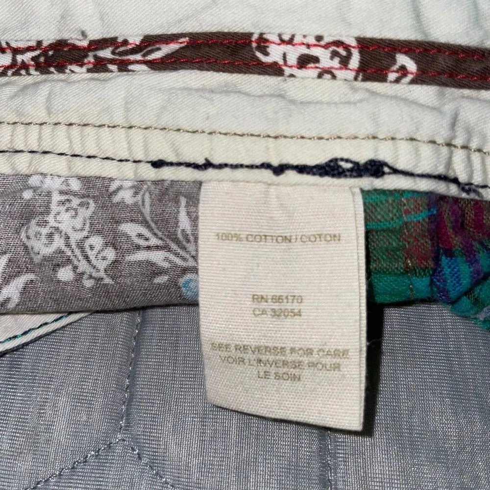 Free People shorts women’s size 4 Green Isla Plaid Madras Cuffed chino belt loop - Image 12