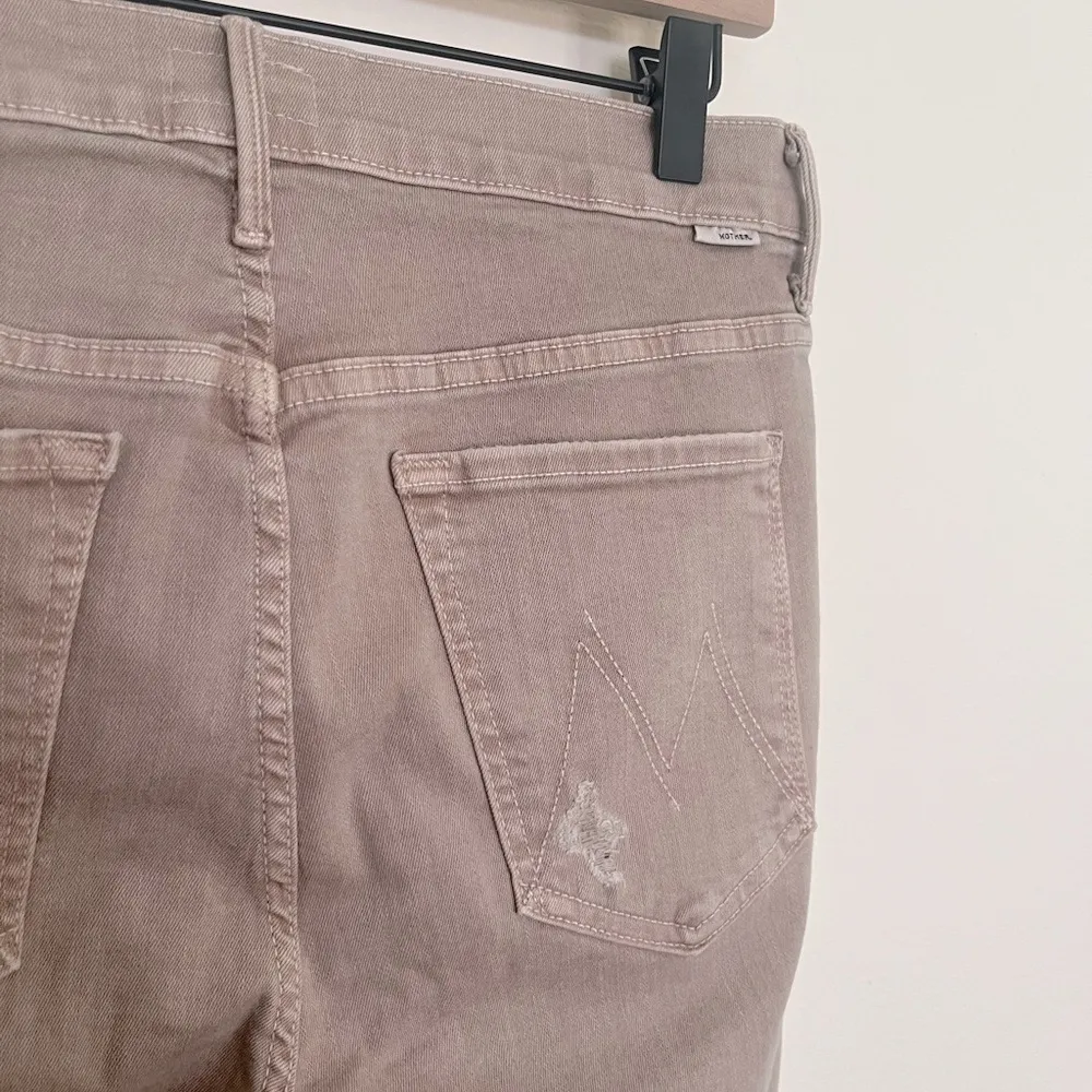 MOTHER Stunner Zip Ankle Step Fray Jean Tan Size 30 - Image 10