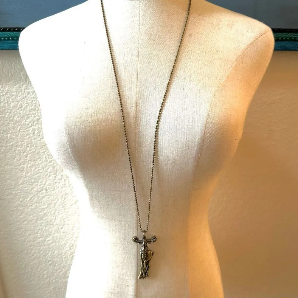 Moose long bronze tone pendant necklace - Image 3