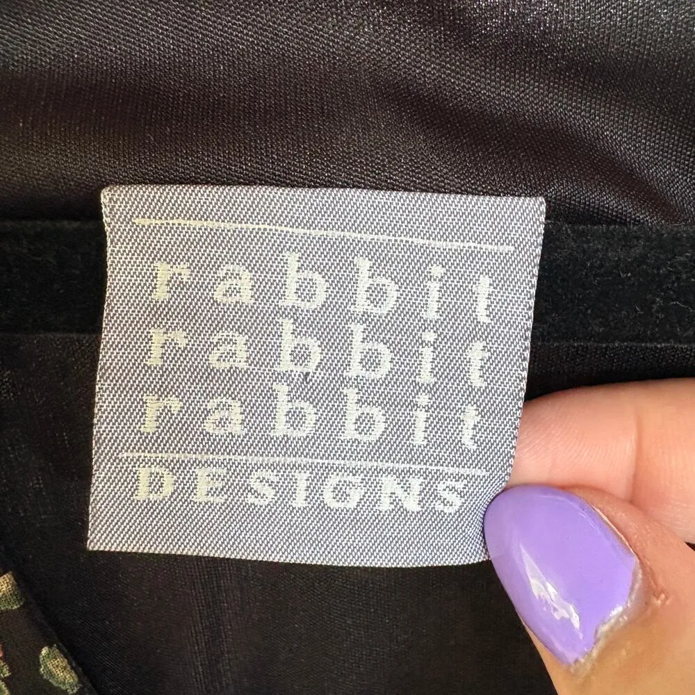 Y2K Black Floral Whimsygoth Maxi Dress Empire Fairy Grunge Dark Romantic Sz 14 - Image 7