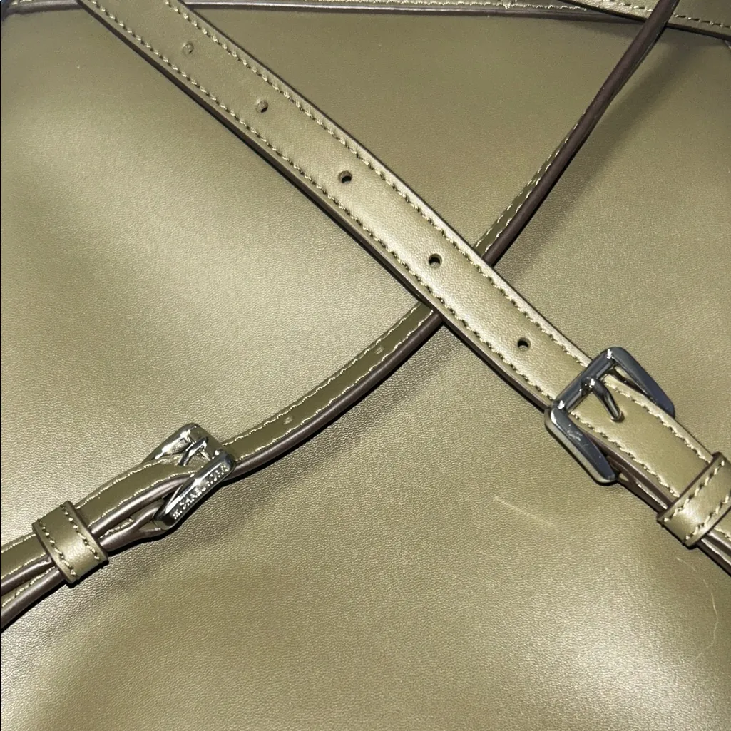 Michael Kors Gold and Olive Women's Backpack - Image 4